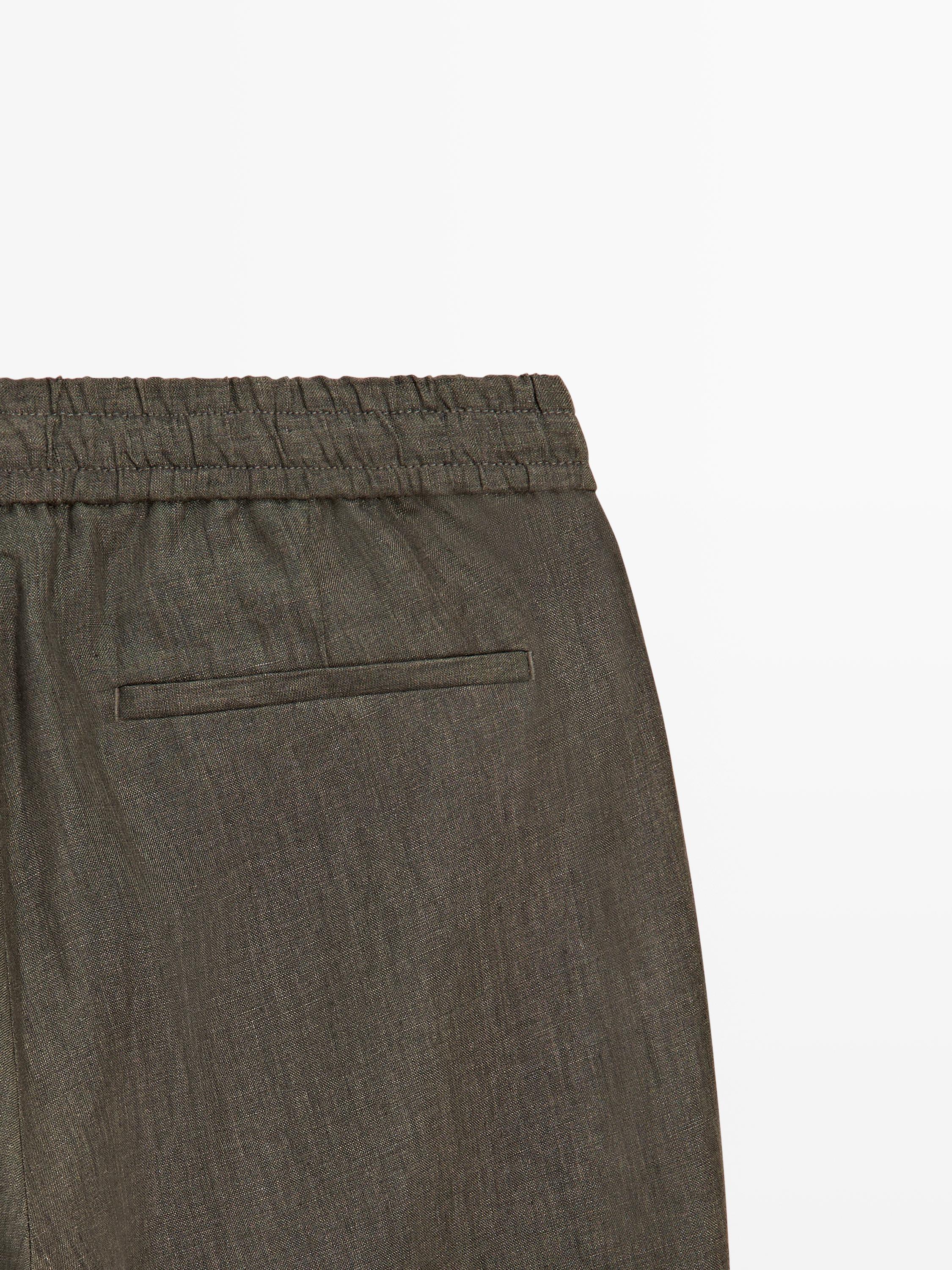100% linen jogger fit trousers